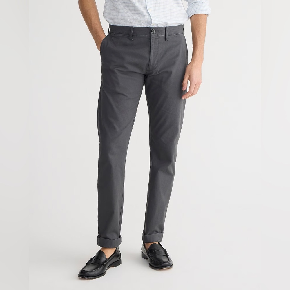 J. Crew 30x32 484 Slim Fit Stretch Chino Pant in Onyx Grey